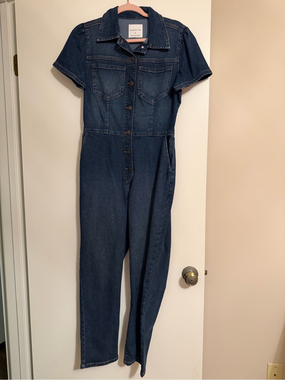 Celebrity Pink Dark Blue Denim Shirt